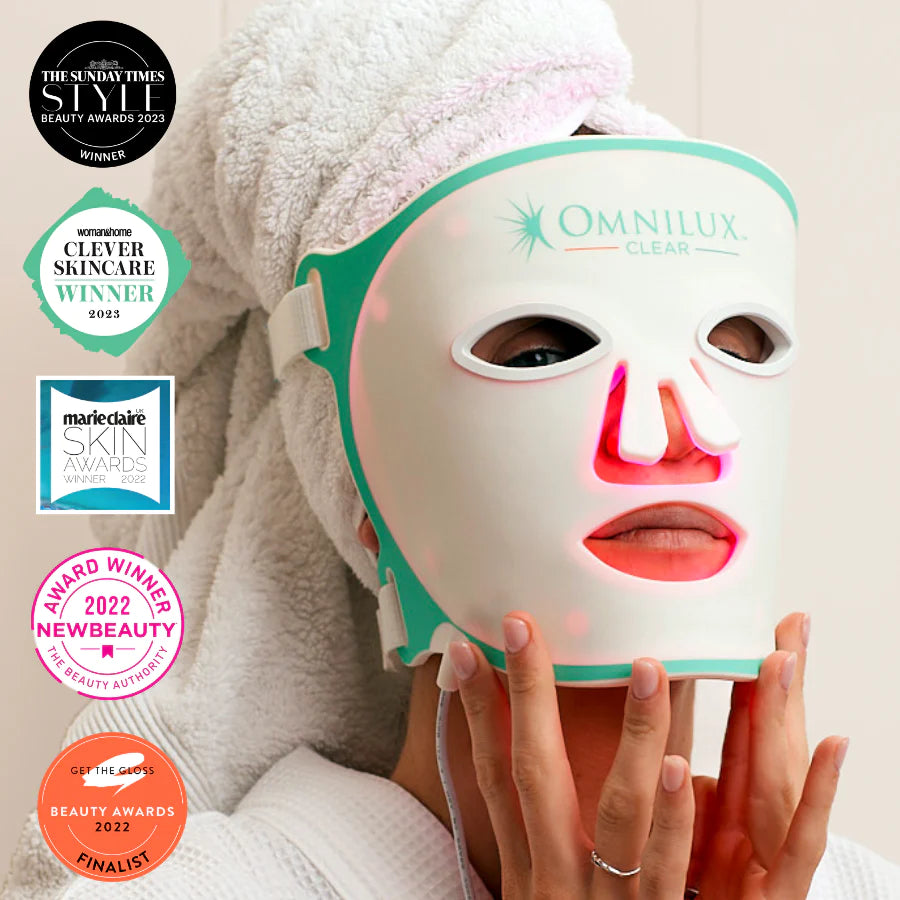 Omnilux Clear Face Mask - Medical Grade LED Light Therapy for Acne