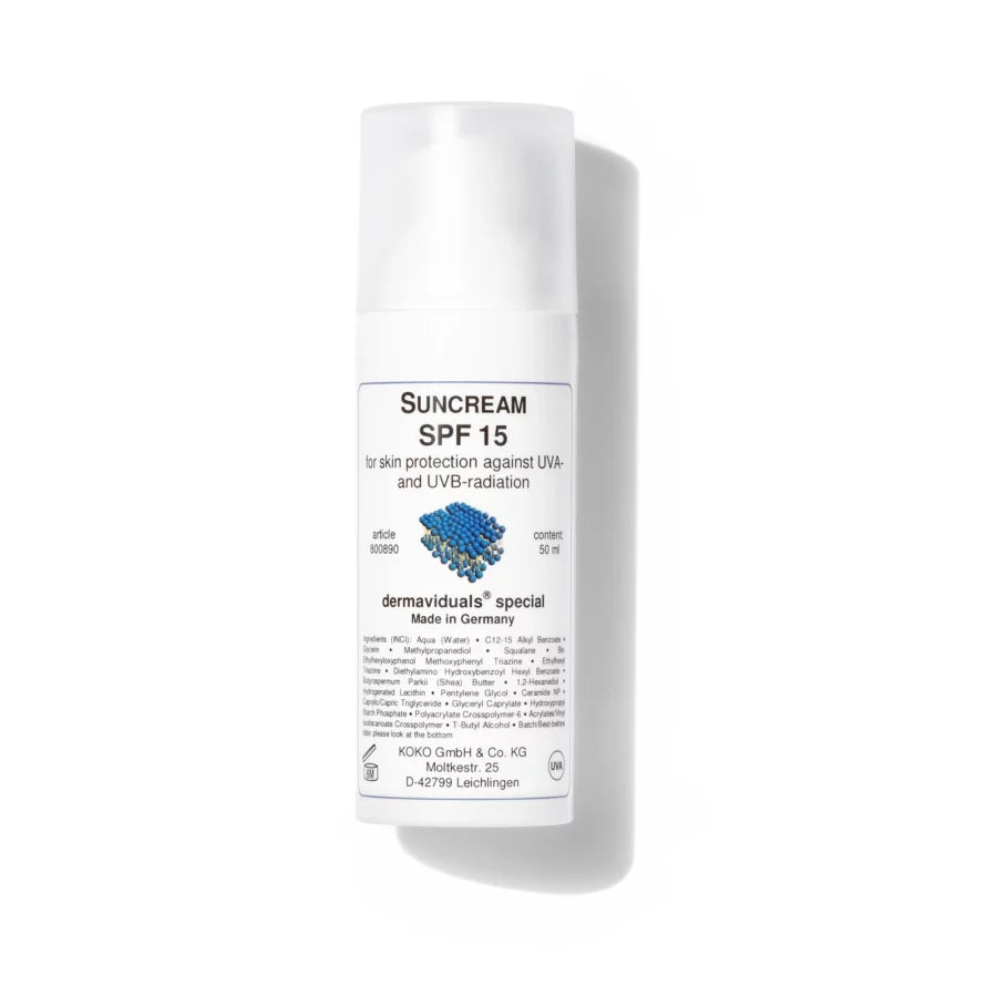 Suncream SPF 15 by Dermaviduals - protection from harsh Australian sun