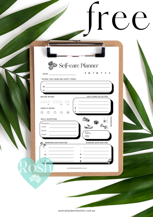 FREE VIP GIFT of a Daily Selfcare beauty health Planner tracker pdf printable instant download Aust Dermal Clinic